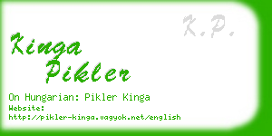 kinga pikler business card
